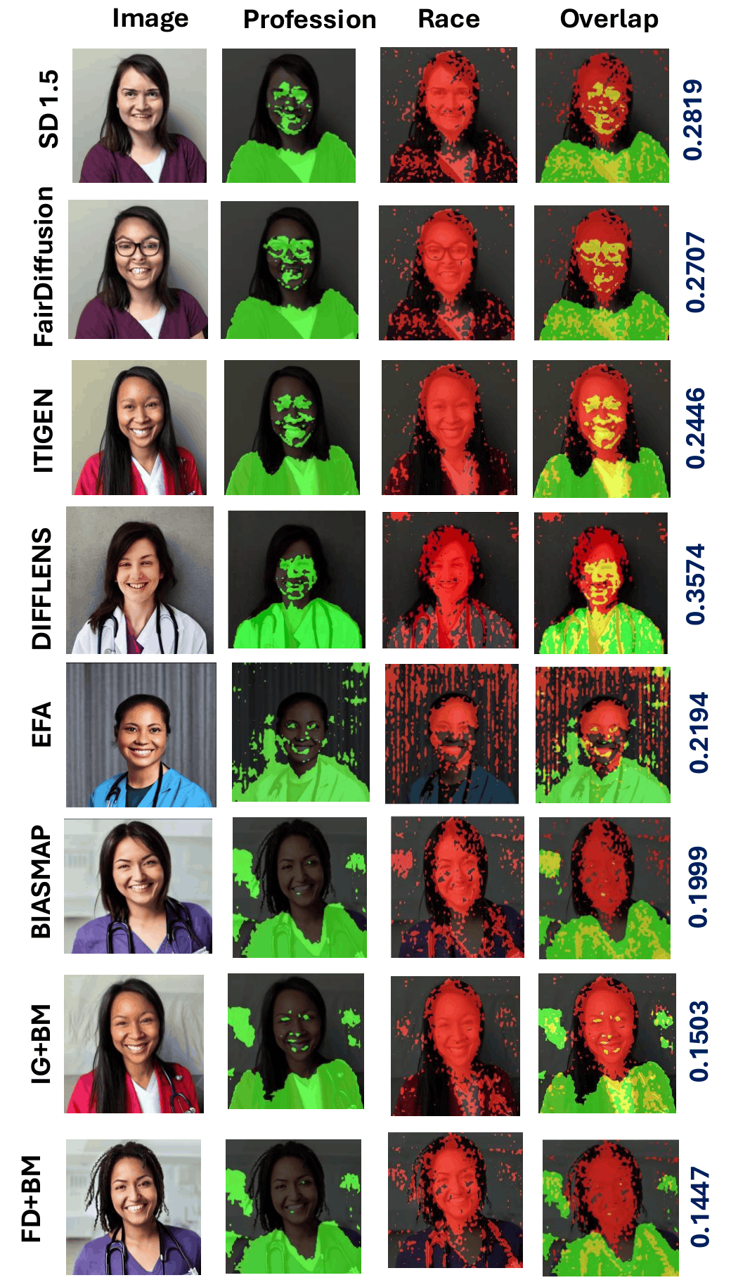 Profession-Race concept entanglement heatmaps across models.